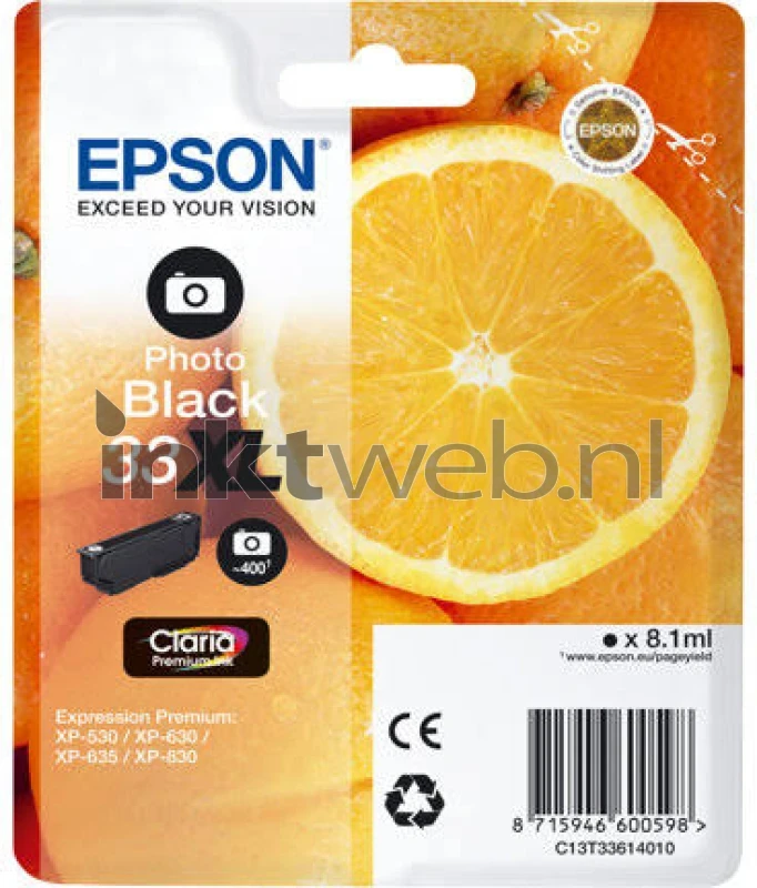 Epson 33XL foto zwart