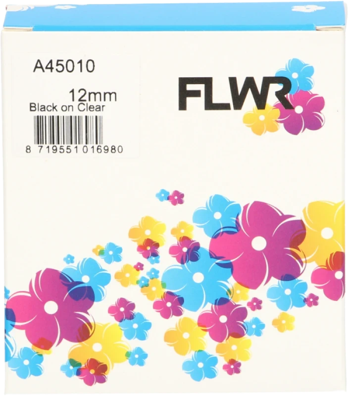 FLWR Dymo 45010 zwart op transparant breedte 12 mm