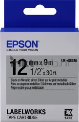 Epson  LK-4SBM zwart op zilver breedte 12 mm Front box