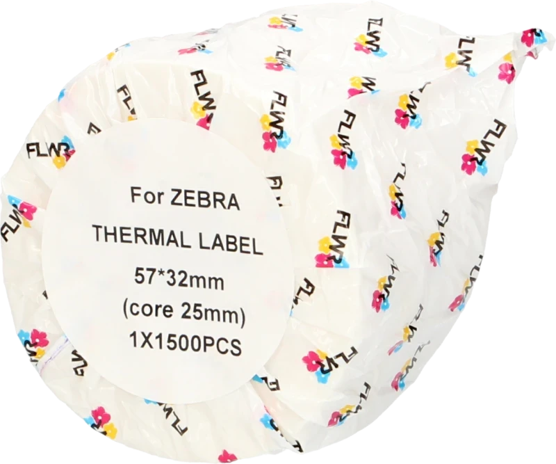 FLWR Zebra etikettering 57 mm x 32 mm wit