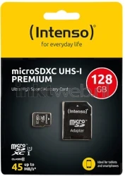 Intenso UHS-I micro SDXC kaart 128GB Front box