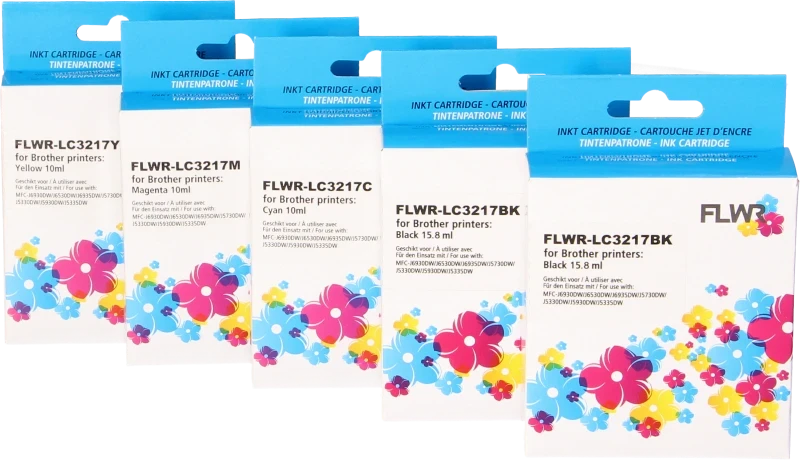 FLWR Brother LC-3217 Multipack zwart en kleur