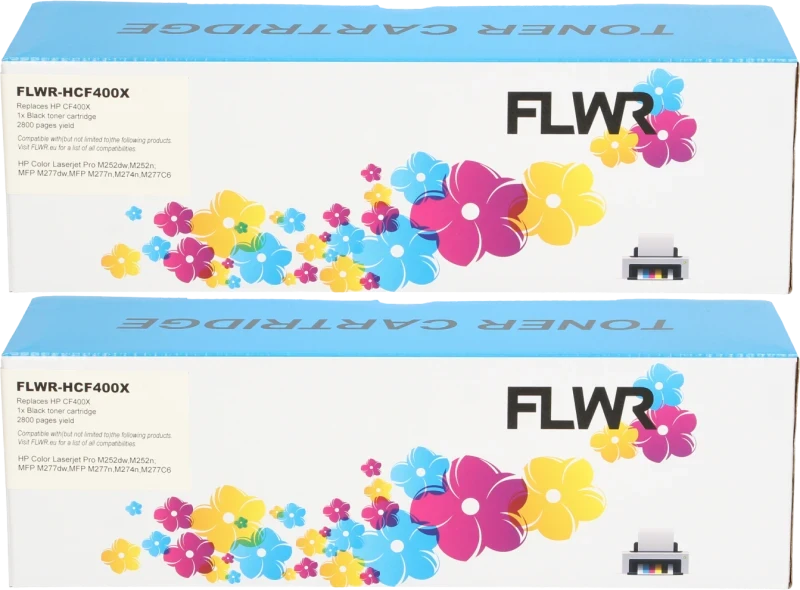 FLWR HP 201X Dubblepack zwart