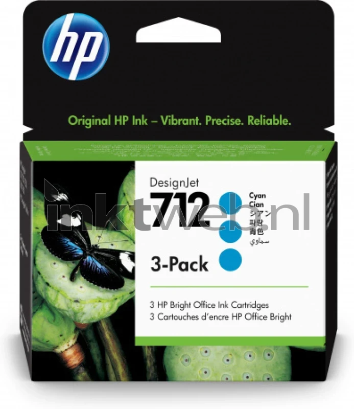 HP 712 3-pack cyaan