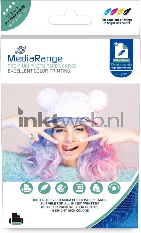 MediaRange Fotopapier Glans | 10x15 | 220 gr/m² 50 vellen