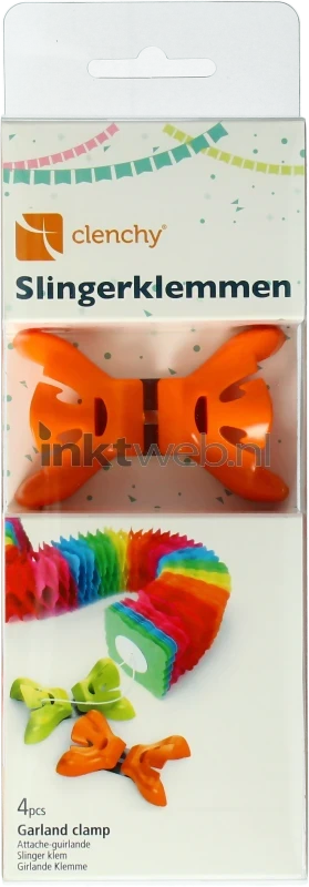 Clenchy Slingerklemmen 4 stuks oranje