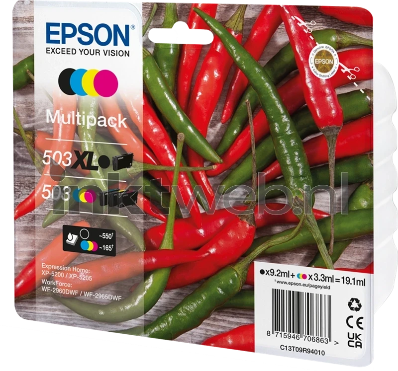 Epson 503XL / 503 Multipack zwart en kleur