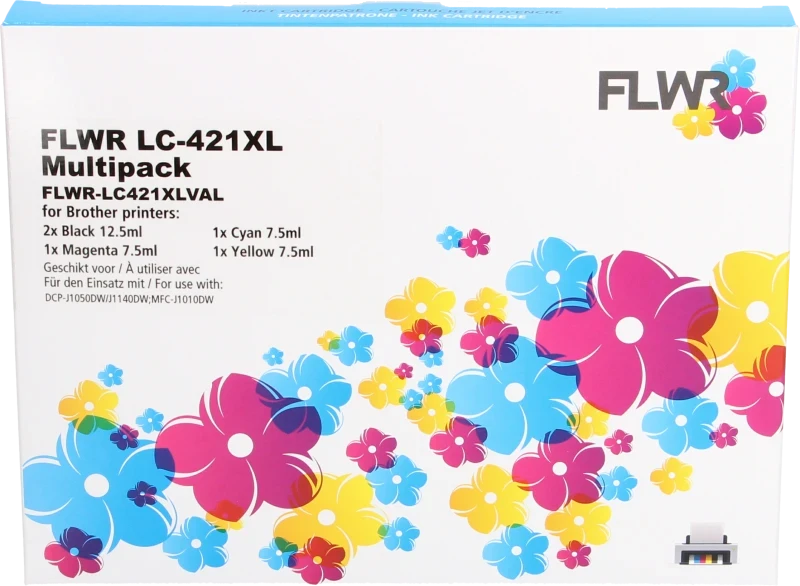 FLWR Brother LC-421XL Multipack zwart en kleur