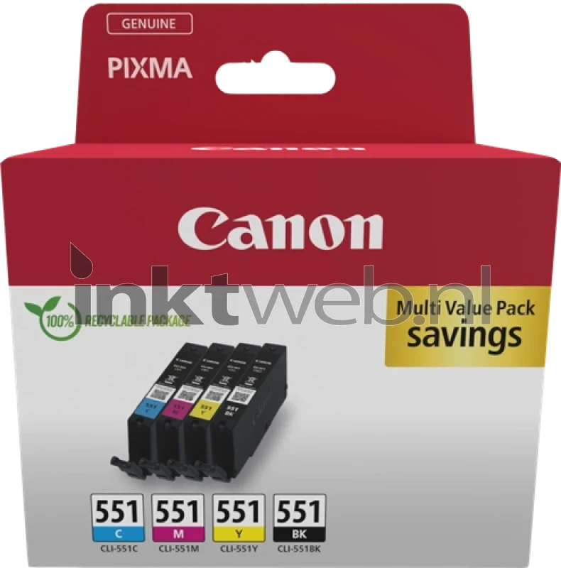 Canon CLI-551 Multipack zwart en kleur