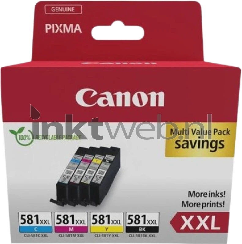 Canon CLI-581XXL 4-pack zwart en kleur