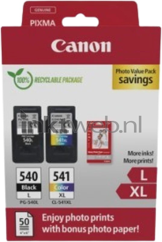 Canon PG-540L/CL-541XL Multipack met fotopapier zwart en kleur