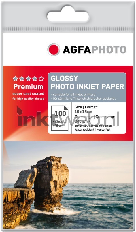 Sentimenteel Neuken R Agfa Premium fotopapier Glans | 10x15 | 240 gr/m² 100 stuks (Origineel)