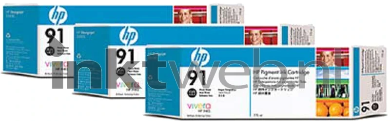 HP 91 3-pack foto zwart