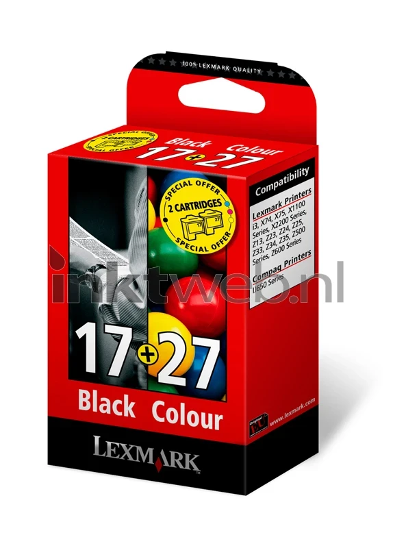 Lexmark 17 en 27 zwart en kleur