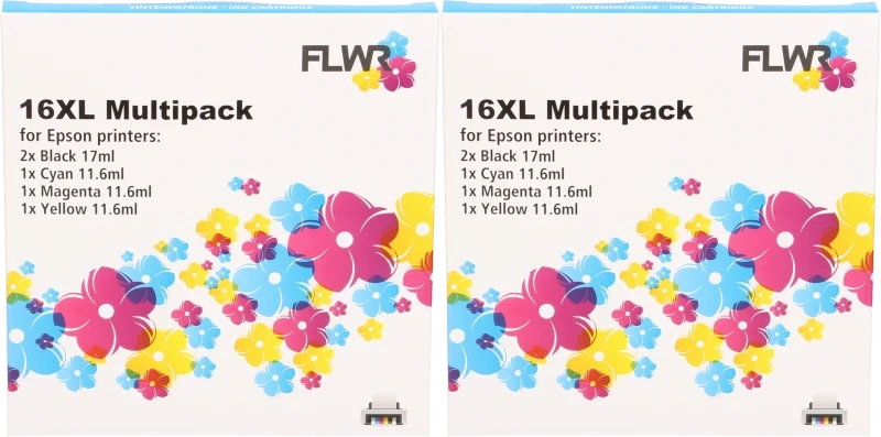 FLWR Epson 16XL Multipack (2 sets) zwart en kleur