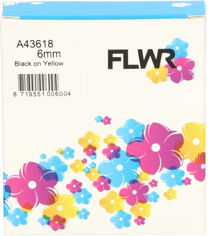 FLWR Dymo 43618 zwart op geel breedte 6 mm