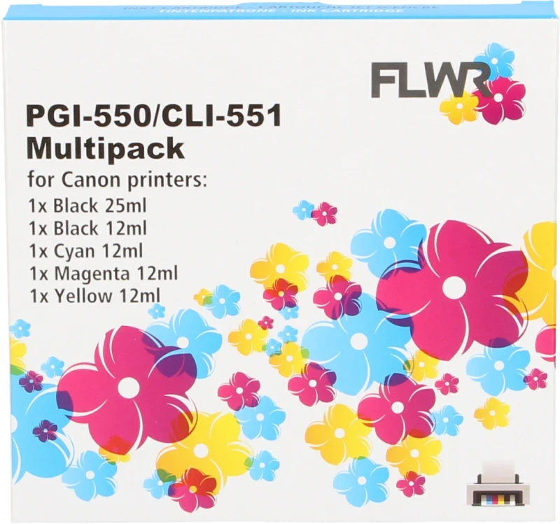 FLWR Canon CLI-551XL Multipack zwart en kleur