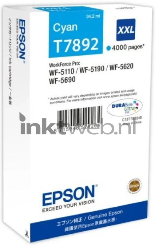 Epson T7892 cyaan