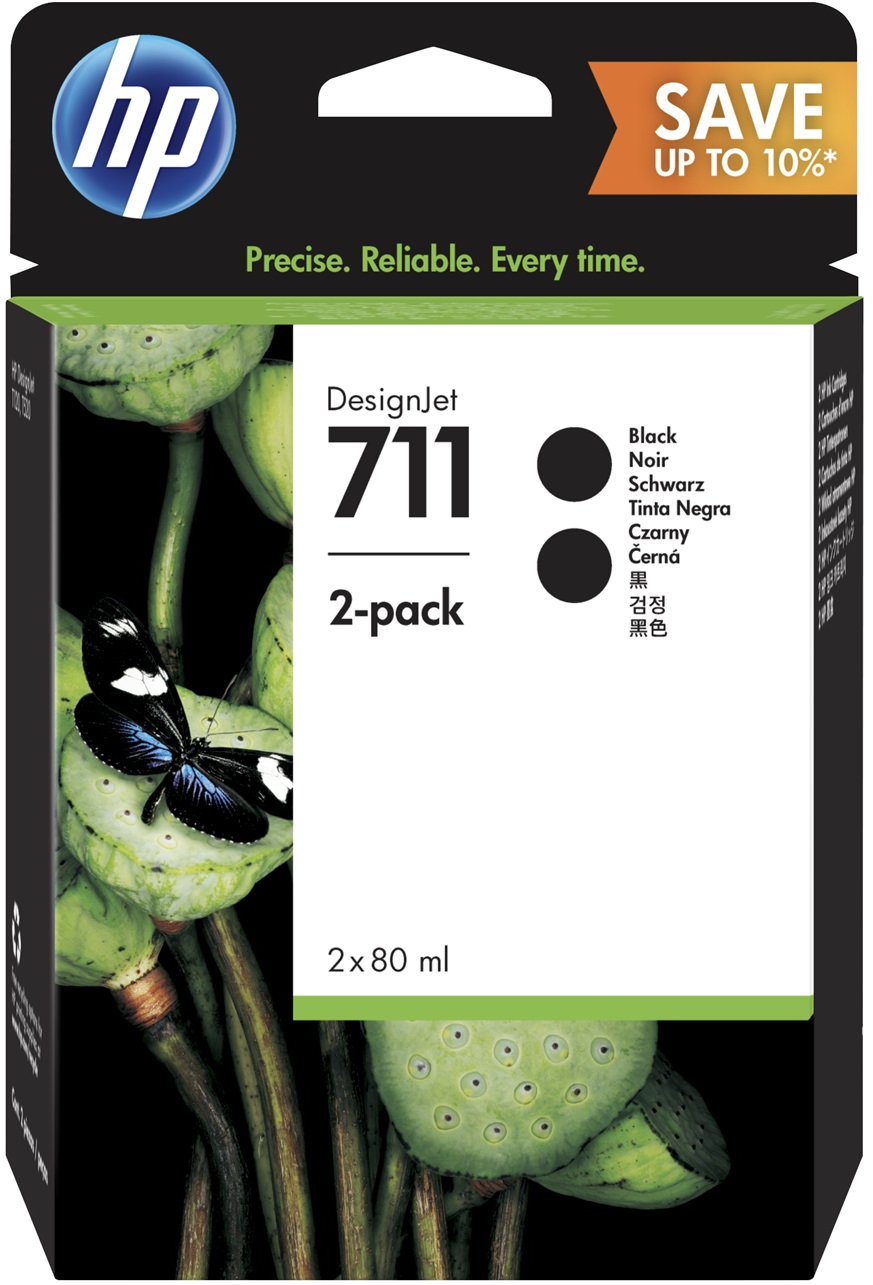 HP 711 2-pack zwart