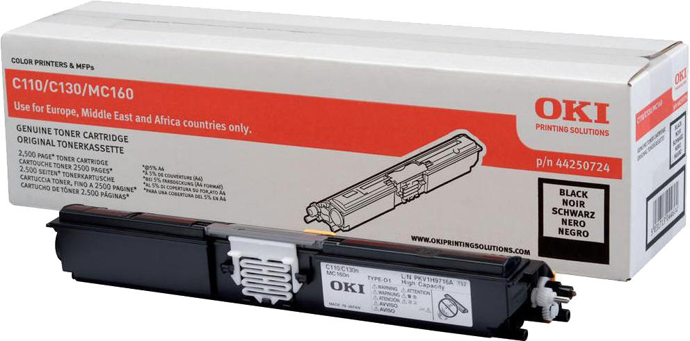 Oki C110/C130/MC160 HC Toner zwart