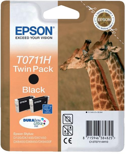 Epson T0711H twin pack zwart