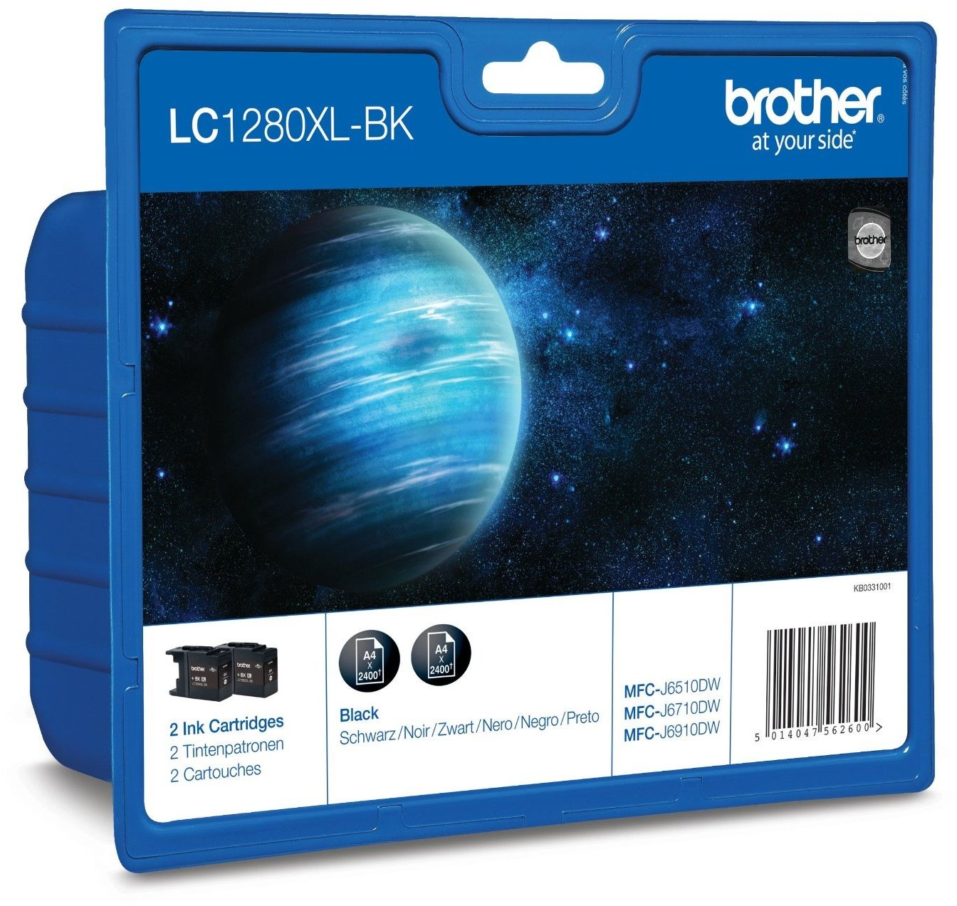 Brother LC-1280XLBK twinpack zwart