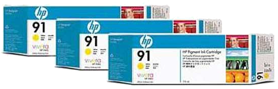 HP 91 3-pack geel