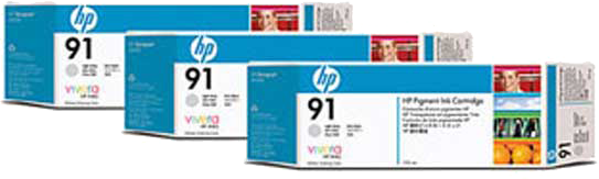 HP 91 3-pack licht grijs