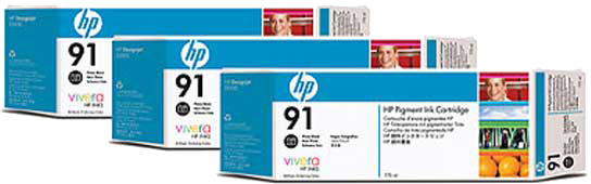 HP 91 3-pack foto zwart