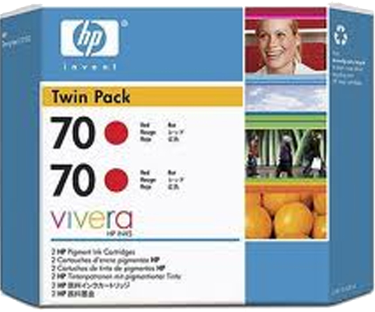 HP 70 Dubblepack rood