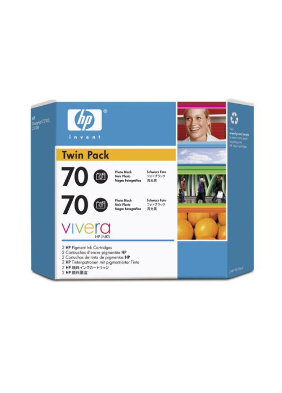 HP 70 Dubblepack foto zwart