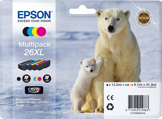 Epson 26XL Multipack zwart en kleur